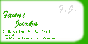 fanni jurko business card